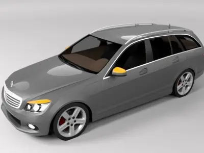 MERCEDES C CLASS ESTATE LOWPOLY Low-poly 3D model