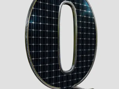 Solar Panel Letter - Q 3D model