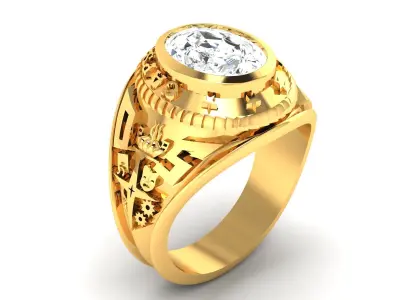 Solitaire Wedding Engagement Ring 3D print model