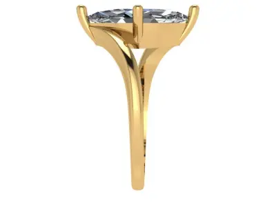 twist cross marquise ring  3D print model