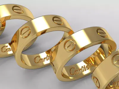 Cartier ring love 3D print model
