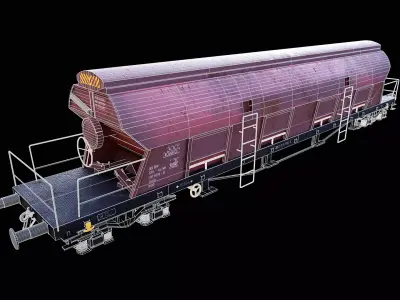 Rusted Tadds Bulk Cargo Railcar Low-poly 3D model