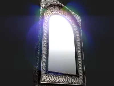 Pressed Metal Arch Wall Mirror Low-poly 3D model
