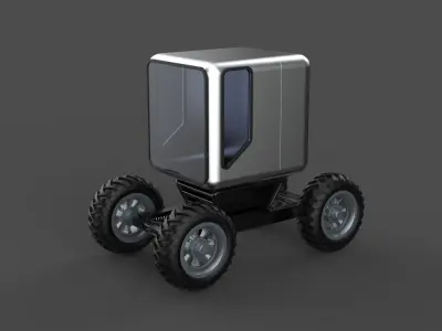 Science fiction style toy car 3D model