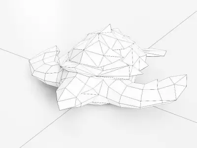 Turtle 3d model with hat Low-poly 3D model