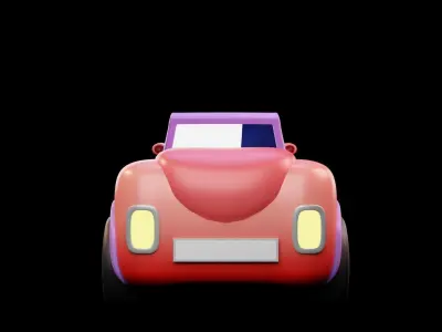 Cartoon Car Low-poly 3D model