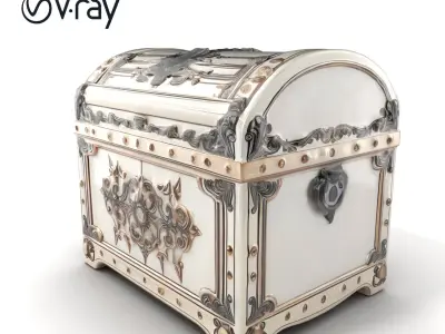 Ornate Decorative Chest D model pack Low-poly 3D model