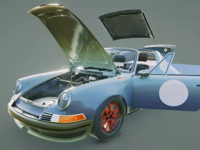 Porsche 911 Backdate Targa Low-poly 3D model