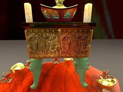 Chinese incense bronze burner   3D model