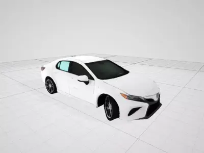 Realistic White Sedan 3D Model 3D model