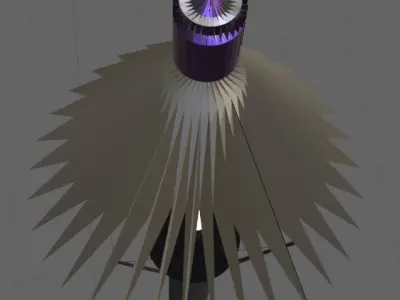 lampadaire-scandinave-neon-violet-design-noir Low-poly 3D model