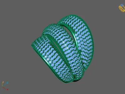 STL 3DM Print Ready Women Diamond Ring Lightweight Printable  3D print model 59