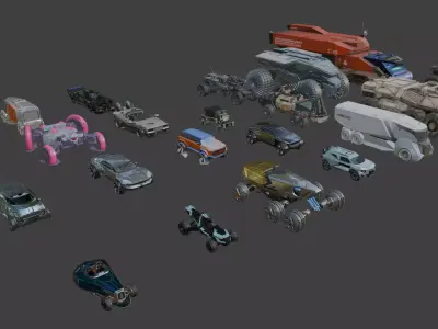 GROUND VEHICLES BUNDLE 1-9 3D model