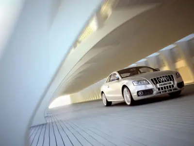 White Audi A5 In The Tunnel 3D model