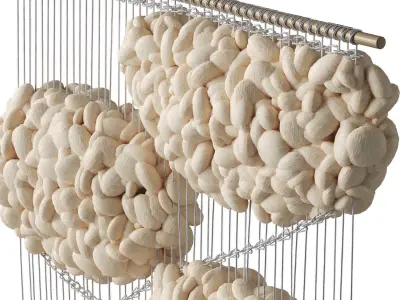 Tapestry Clouds white Low-poly 3D model