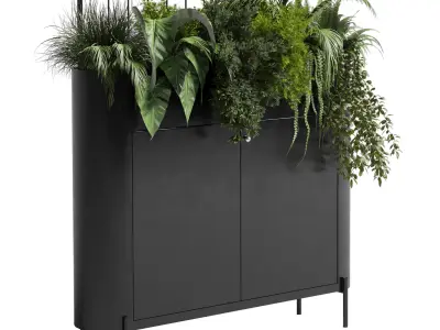 stand wall decor with shelves library and closet or showcase  3D model