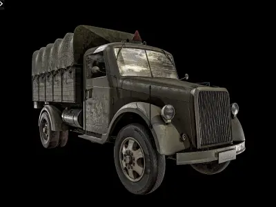 Old Transport Truck  Low-poly 3D model