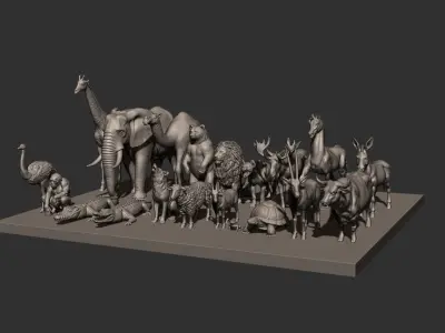 Animal Kingdom Wildlife set STL Files 3D Printable model 3D print model