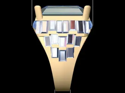 Baguette Princess Ring Free 3D print model