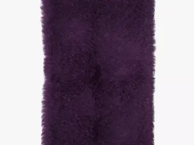 Mongolian fur rug phiolet 3D model