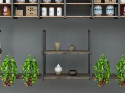 Industrial wall mounted frame decorative 3D model