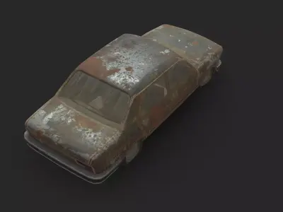 Abandoned Car - Fiat 132 Low-poly 3D model