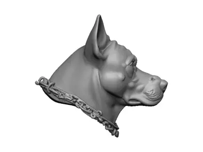 pitbull head 3D print model
