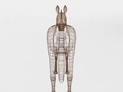 Brown Donkey Low-poly 3D model