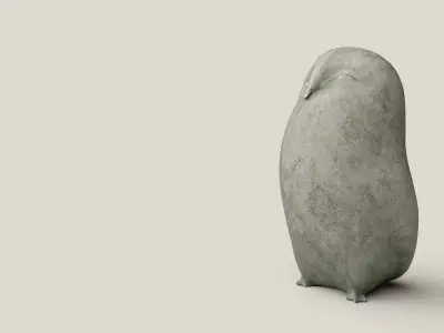 Stone Owl Low-poly 3D model