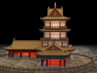 Chinese ancient house 3D model 47