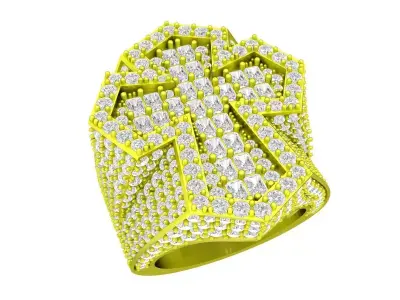 4851 New Ring Luxury Diamond Cross Men Ring 3D print model
