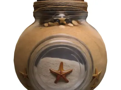 Starfish Sand Jar Low-poly 3D model
