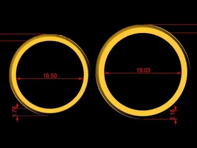 Band ring 3D print model 3