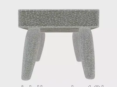 Playful Clay Game Table with Bright Surface Low-poly 3D model