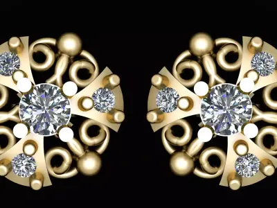 PRECIOUS STYLISH EARRING 3D PRINTABLE MODEL 3D print model