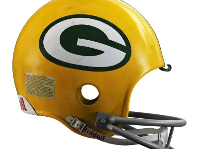 Riddell vsr 4 helmet-green bay packers 3D model