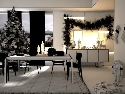  christmas dining room 3D print model
