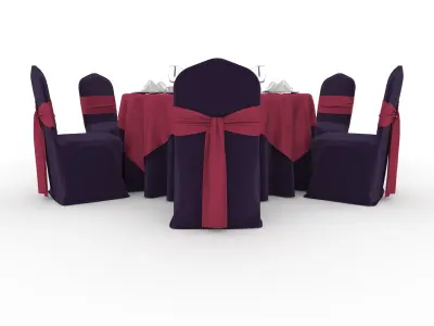 Banquet Table and Chair 47 3D model