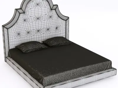 modern bed 3D model buy