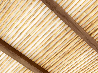 Ceiling bamboo long beam n1 3D model