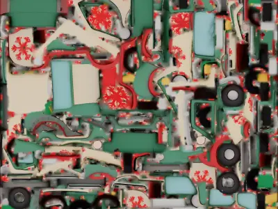 Christmas Patrol Car 3D Model Whimsical Holiday Vehicle Low-poly 3D model