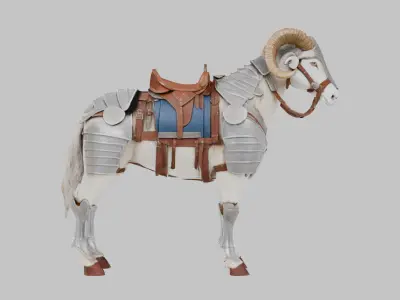 Armored Ram 3D Model Low-poly 3D model