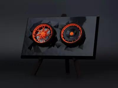 Porsche 911 GT3 RS 992 Wheel Art Desktop Display 3D print model