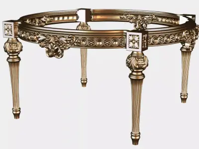 Carved tea table for cnc 15 3D model