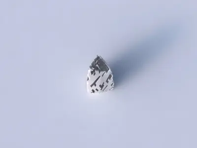 Vase curved tipping triangle 2 with cuts 3D print model