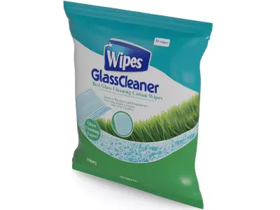 Car cleaning Glass Cleaner Wipes Low-poly 3D model