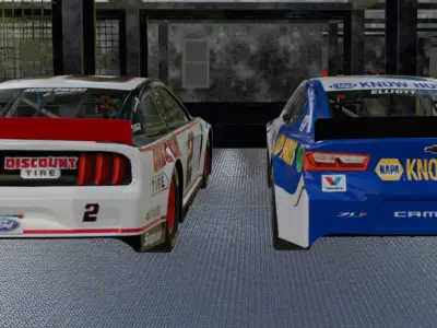 Car Showroom and cars Low-poly 3D model