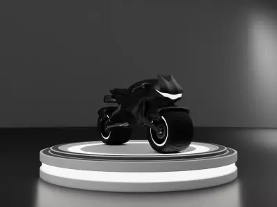 Black Motorcycle 3D model