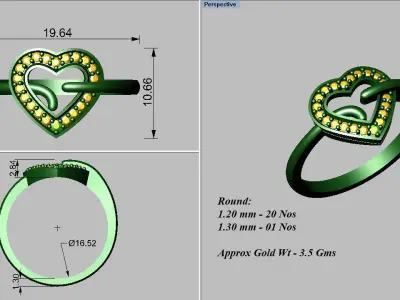 light weight gold diamond rings-C111116SKCH2026024-wt-0-5 3D print model