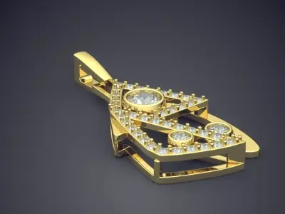 Luxury Brooch With Diamond CAD 3007 3D print model